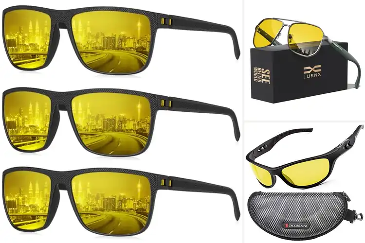 Detailed view of Best Men Night Driving Glasses